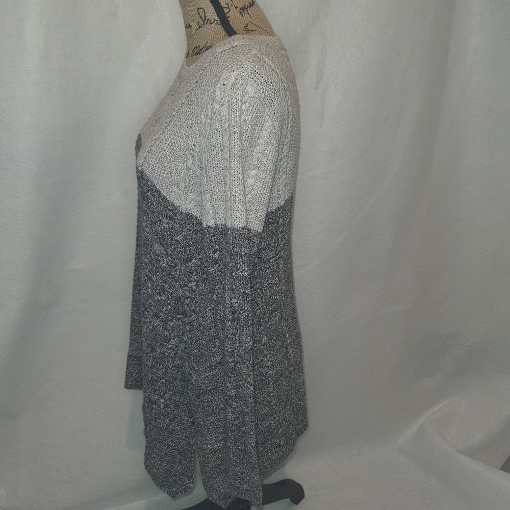 Jeanne Pierre Womens Knit Cotton Sweater Dress Medium Med Gray - Picture 3 of 9